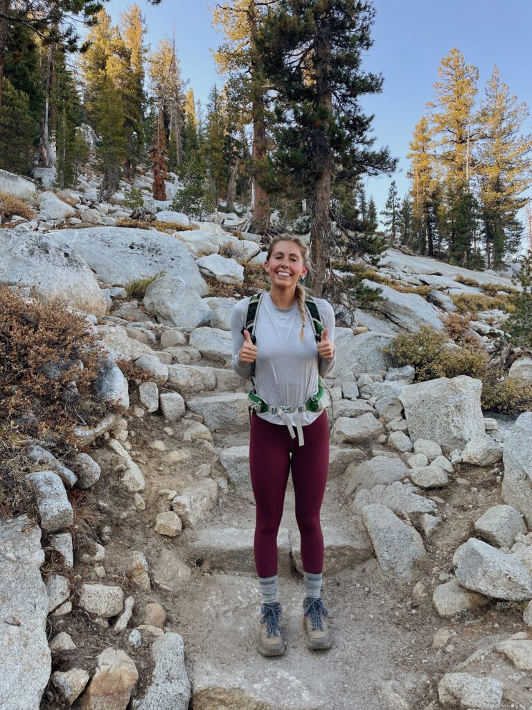 a girl on a hike