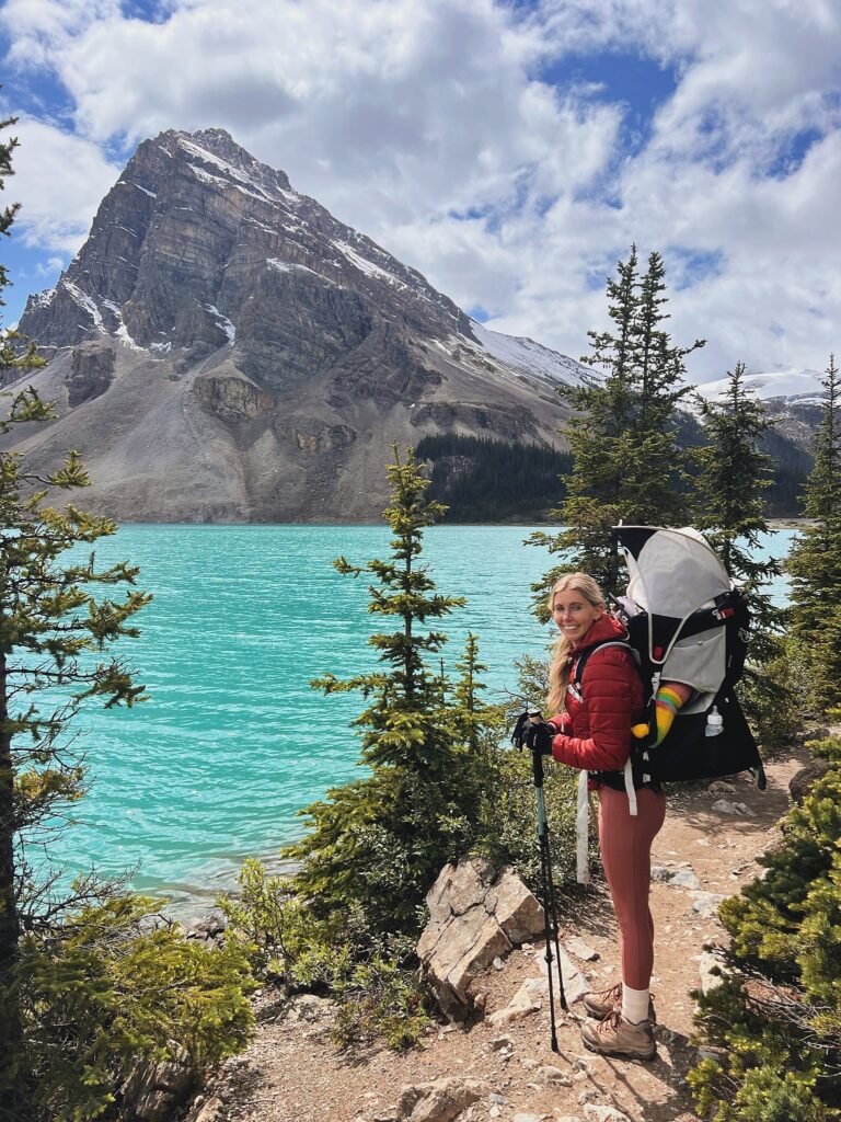 a girl hiking in Banff